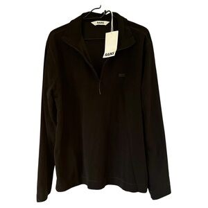 NWT RAINS Addis Fleece Half Zip Black